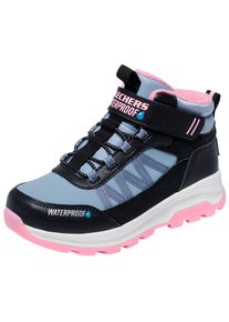 Klettstiefel Skechers "STORM BLAZER", M&auml;dchen, Gr. 31, schwarz, rosa, Lederimitat, Synthetik, Schuhe Klettstiefel, Winterboots, wasserabweisend, Gr&ouml;&szlig;enschablone zum Download
