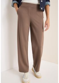 Jerseyhose Cecil "NEELE", Damen, Gr. XXL (46), L&auml;nge 30, cocoa taupe, Web, Obermaterial: 61% Viskose, 32% Polyamid, 7% Elasthan. Futter: 100% Polyester, unifarben, loose fit lang, Hosen Jerseyhose, mit elastischem Bund