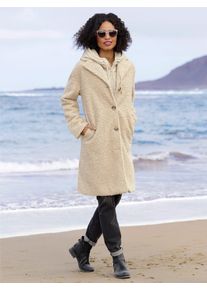 Wintermantel Heine, Damen, Gr. 38, beige (sand), 100% Polyester, Innenseite:100% Polyester, Wattierung:100% Polyester, unifarben, unifarben mit Farbeinsatz, unifarben mit Farbeins&auml;tzen, M&auml;ntel Wintermantel