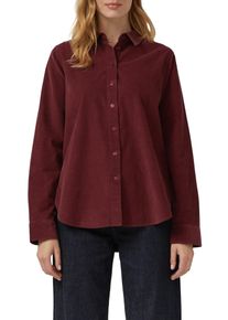 Hemdbluse s.Oliver, Damen, Gr. 40, dunkelrot, Cord, Obermaterial: 100% Baumwolle, unifarben, normal, 2-Knopf-Manschette, Blusen Hemdbluse, aus Feincord, Relaxed Fit