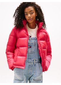 Steppjacke Tommy Jeans "TJW PCKBL HOOD ESS PUFFER EXT", Damen, Gr. XXXL(46), vintage cerise, Web, Obermaterial: 100% Nylon, leicht gl&auml;nzend, unifarben, regular fit, Jacken Steppjacke