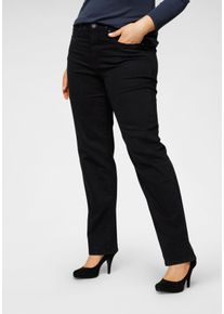 Straight-Jeans Arizona "Curve-Collection", Damen, Gr. 46, N-Gr, schwarz, Denim/Jeans, Obermaterial: 98% Baumwolle, 2% Elasthan, unifarben, Basic, bequem lang, Jeans Straight-Jeans, bequeme Passform, gerade Beinform, hohe Leibh&ouml;he, Topseller