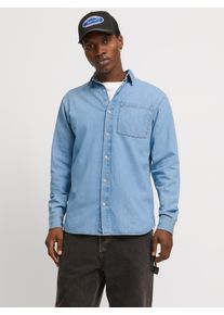 Jack & Jones Jeanshemd JACK & JONES "JJICREEK JJSHIRT L/S AKM 596 NOOS", Damen, Gr. L, N-Gr, blau denim pack:light blau, Web, Obermaterial: 100% Baumwolle, unifarben, comfort fit, Hemden Jeanshemd