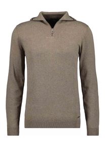 Rundhalspullover Ragman, Herren, Gr. 50, braun (camel), Strick, 95% Baumwolle 5% Kaschmir, hoch geschlossener Ausschnitt, Pullover Rundhalspullover