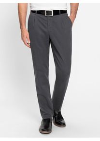 Bundfaltenhose, Herren, Gr. 26, Unterbauchgr&ouml;&szlig;en, grau (anthrazit), 98% Baumwolle, 2% Elasthan, unifarben, lang, Hosen Bundfaltenhose