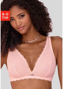 Bralette-BH Vivance, Damen, Gr. 90, Cup D, rosa (ros&eacute;), Spitze, Obermaterial: 92% Polyamid, 8% Elasthan, BHs Bralette-BH, ohne B&uuml;gel im High-Apex-Design, sexy Dessous, Topseller