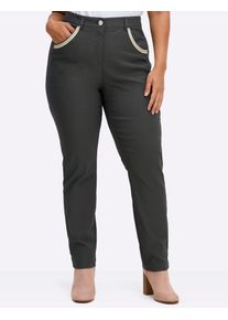 Webhose sheego, Damen, Gr. 46, Normalgr&ouml;&szlig;en, graphit, 78% Viskose, 19% Polyamid, 3% Elasthan, unifarben, Hosen Webhose