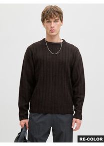 Jack & Jones Strickpullover JACK & JONES "JJEBRADLEY CARTER KNIT CREW NECK LN", Herren, Gr. XS, delicioso, Strick, Obermaterial: 51% Polyester, 41% Polyacryl, 5% Wolle, 3% Elasthan, unifarben, relaxed fit h&uuml;ftlang, Rundhals, Pullover Strickpullover