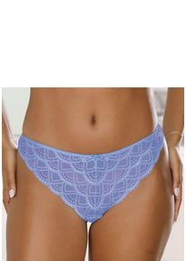 String Vivance "Mirabella", Damen, Gr. 44/46, blau (hellblau), Microtouch, Obermaterial: 87% Polyamid, 13% Elasthan, k&ouml;rpernah, Unterhosen String, rundherum aus Spitze