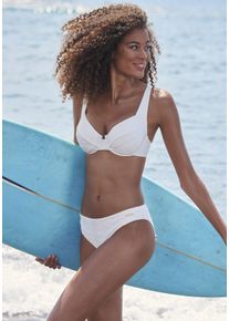 B&uuml;gel-Bikini-Top Sunseeker "Loretta", Damen, Gr. 44, Cup D, wei&szlig;, Polyamid, Strukturmuster, unifarben, Bikini-Oberteile B&uuml;gel-Bikini-Top, mit Strukturmuster