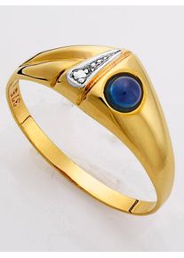 Fingerring Lady Gr. 20, blau, Fingerringe, Damen, 20, Gold Metall, Gold, Metall, Fingerring