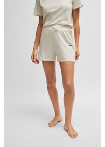 Pyjamahose BOSS "CI_Shorts CW", Damen, Gr. XL (42), N-Gr, wei&szlig; (open wei&szlig; 119), Jersey, Obermaterial: 95% Baumwolle, 5% Elasthan, unifarben, Basic, Basic lang, Hosen Pyjamahose, mit BOSS Logoschriftzug