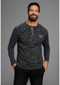 Longsleeve Arizona, Herren, Gr. XL (56/58), grau (anthrazit), Single Jersey, Obermaterial: 100% Baumwolle. Besatz: 100% Baumwolle, meliert, regular fit, Rundhals, Shirts Longsleeve, Langarm, melierte Optik, Rundhalsausschnitt mit Knopfleiste, Topseller