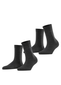 Socken Esprit "Basic Easy", Damen, Gr. 39-42, anthra.mel, Baumwollmischung, unifarben, normal, Socken Socken, ohne einschneidendes B&uuml;ndchen, Basic-Socke, Uni-Str&uuml;mpfe atmungsaktiv