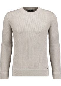 Rundhalspullover Ragman, Herren, Gr. 58, grau (taupe, 850), Strick, 95% Baumwolle 5% Kaschmir, ohne Ausschnitt, Pullover Rundhalspullover