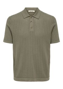 Only & Sons Polokragenpullover ONLY & SONS "ONSMOON REG 12 SS POLO KNIT NOOS", Herren, Gr. XL, bungee cord, Strick, Obermaterial: 80% Baumwolle, 20% Nylon, unifarben, regular fit normal, ohne Ausschnitt, Pullover Polokragenpullover