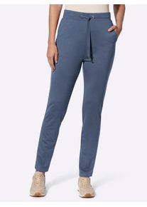 Schlupfhose Heine, Damen, Gr. 46, Normalgr&ouml;&szlig;en, blau (rauchblau), 70% Viskose, 25% Polyamid, 5% Elasthan, unifarben, Hosen Schlupfhose