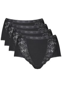 Maxislip Sloggi "Chic", Damen, Gr. 50, schwarz, Single Jersey, Obermaterial: 95% Baumwolle, 5% Elasthan. Spitze: 71% Polyamid, 20% Baumwolle, 9% Elasthan, gemustert, unifarben, k&ouml;rpernah, Unterhosen Maxislip, elastische Spitzeneins&auml;tze, feminin, Baumwollmix, elastisch, Topseller