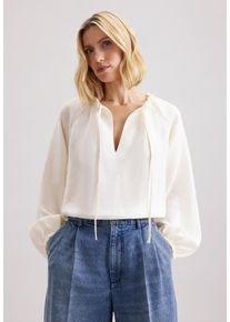 Klassische Bluse Seidensticker "Schwarze Rose", Damen, Gr. XL(42), beige (ecru), 100% Leinen, unifarben, regular fit, Rundhals, Blusen Klassische Bluse, Tunika Uni