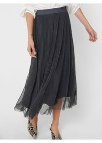 Maxirock Only "ONLLAVINA SKIRT JRS", Damen, Gr. XS (34), asphalt, Jersey, Obermaterial: 100% Polyester, unifarben, wadenlang, R&ouml;cke Maxirock, Polyester