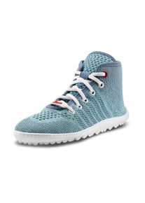Barfu&szlig;schuh Leguano "leguanito go", M&auml;dchen, Gr. 31, gr&uuml;n (hellblau, grau), Textil, Schuhe Barfu&szlig;schuh, Schn&uuml;rer, High-Top-Sneaker mit biegsamer LIFOLITSohle