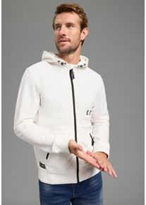 Kapuzensweatjacke Kangaroos, Herren, Gr. S, sanftes wei&szlig;, angeraute Sweatware, Obermaterial: 60% Baumwolle, 40% Polyester. Kapuzenfutter: 100% Baumwolle, angesetztes B&uuml;ndchen, Sweatjacken Kapuzensweatjacke, mit Kapuze, mit regulierbarem Elastikband an der Kapuze