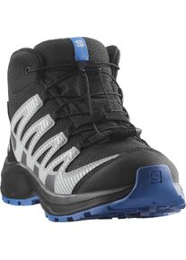 Wanderschuh Salomon "XA PRO V8 MID WP J", Damen, Gr. 39, schwarz (schwarz, monument, french blau), Synthetik, Textil, Schuhe Wanderschuh, wasserdicht