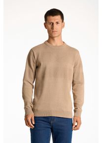 Strickpullover LINDBERGH, Herren, Gr. 3XL, beige (sand), Strick, Obermaterial: 100% Baumwolle, unifarben, normal h&uuml;ftbedeckend, Rundhals, Flachstrickb&uuml;ndchen, Pullover Strickpullover, mit Struktur