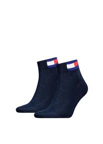 Kurzsocken Tommy Hilfiger "TH UNI TJ QUARTER 2P FLAG", Damen, Gr. 35-38, blau (schwarz navy), Baumwollmischung, Socken Kurzsocken, Verst&auml;rkte Ferse und Spitze f&uuml;r zus&auml;tzliche Strapazierf&auml;higkeit, Topseller