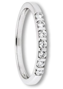 Goldring ONE ELEMENT "Zirkonia Ring aus 333 Wei&szlig;gold" Gr. 51, silber, Fingerringe, Damen, 51,mit Zirkonia, Wei&szlig;gold 333, Goldring