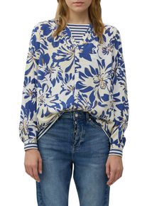 Klassische Bluse s.Oliver, Damen, Gr. 42, sanftes wei&szlig; blau, Web, Obermaterial: 100% Viskose, bedruckt, regular fit Po-bedeckend, V-Ausschnitt, Manschette, Blusen Klassische Bluse, mit All-Over Print
