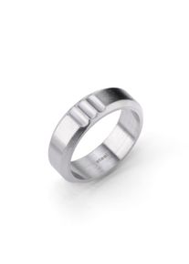 Fingerring Fynch-Hatton "Schmuck Geschenk Edelstahl Ring Curb Kerben" Gr. 64, silber (silberfarben), Fingerringe, Herren, 64, Edelstahl, 7mm, Fingerring