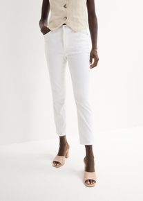 Stretch-Hose bonprix "Stretchhose aus Baumwolle", Damen, Gr. 36, N-Gr, wei&szlig;, Obermaterial: 61% Baumwolle, 37% Polyester, 2% Elasthan, slim fit, Hosen Stretch-Hose, aus Baumwolle, Polyester und Elasthan, Slim Fit Passform, 7/8-L&auml;nge