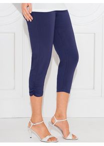 Leggings Classic Basics, Damen, Gr. 54, Normalgr&ouml;&szlig;en, blau (marine), 92% Baumwolle, 8% Elasthan, unifarben, 3/4-L&auml;nge, Hosen Leggings