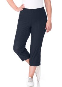 Caprihose KjBRAND "Susie Capri Wash & Go", Damen, Gr. 46, N-Gr, blau (marine), Web, Obermaterial: 47% Baumwolle, 45% Polyester, 6% Viskose, 2% Elasthan, gerade 3/4-L&auml;nge, Hosen Caprihose, Sommerhose b&uuml;gelfrei
