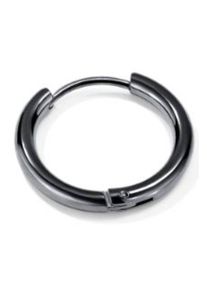 Single-Creole Firetti "Schmuck Geschenk Ohrschmuck einzeln Classic" Gr. 14, schwarz, Ohrringe, Damen, 14, Edelstahl, Single-Creole