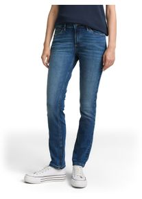 Slim-fit-Jeans Tom Tailor, Damen, Gr. 32, L&auml;nge 30, clean mid stone blau denim, Denim/Jeans, Obermaterial: 99% Baumwolle, 1% Elasthan. Futter: 65% Baumwolle, 35% Polyester, unifarben, slim fit kn&ouml;chellang, Jeans Slim-fit-Jeans, im Five-Pocket Style