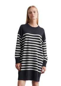 Marc O'Polo Strickkleid MARC O'POLO DENIM, Damen, Gr. S, N-Gr, bunt (dunkelblau_multi), Strick, Obermaterial: 58% Baumwolle, 25% Polyamid, 17% Polyester, kniefrei, Rundhals, Rippb&uuml;ndchen, Kleider Strickkleid