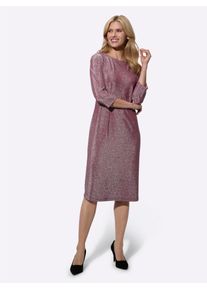 Etuikleid Classic Basics "Jersey-Kleid", Damen, Gr. 52, Normalgr&ouml;&szlig;en, silber (bordeaux, silberfarben), Jersey, 52% Polyamid, 42% metallisierte Fasern, 6% Elasthan, unifarben, knielang, U-Boot-Ausschnitt, Kleider Etuikleid