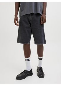 Jack & Jones Bermudas JACK & JONES "JJIRON JJORIGINAL SHORTS MF 328 SN", Herren, Gr. M, N-Gr, blau (schwarz denim detail:sq 737), Denim/Jeans, Obermaterial: 100% Baumwolle, unifarben, relaxed fit knielang, Hosen Bermudas