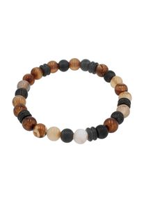 Armband s.Oliver "2039733", grau (grau, braun, braun), Armb&auml;nder, Herren, 19cm, Edelstahl, Armband, mit Achat