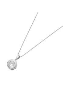 Goldkette Luigi Merano "Kette mit rundem Anh&auml;nger mit Zirkonia, Gold 375", wei&szlig;, Halsketten, Damen, Wei&szlig;gold 375, Goldkette