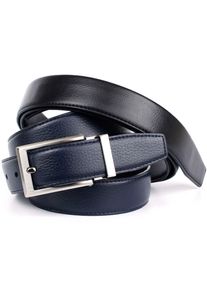 Lederg&uuml;rtel Anthoni Crown, Herren, Gr. 95, schwarz (dunkelblau, schwarz), Leder, unifarben, G&uuml;rtel Lederg&uuml;rtel, Wendeg&uuml;rtel in dunkelblau und schwarz