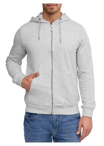 Kapuzensweatjacke INDICODE "INPonto", Herren, Gr. M, grau (lt grau mix), Sweatware, Obermaterial: 60% Baumwolle, 40% Polyester, unifarben, regular fit normal, ohne Ausschnitt, Rippb&uuml;ndchen, Sweatjacken Kapuzensweatjacke