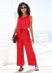 Schlupfhose Vivance, Damen, Gr. 46, N-Gr, rot, Web, Obermaterial: 100% Polyester, unifarben, figurumspielend kn&ouml;chelfrei, Hosen Schlupfhose, mit elastischem Bund, Sommerhose, Basic, Topseller