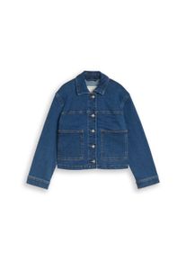 Jeansjacke Tom Tailor, M&auml;dchen, Gr. 176, mid stone bright blau denim, Denim/Jeans, Obermaterial: 99% Baumwolle, 1% Elasthan, unifarben, regular fit normal, Manschette, Jacken Jeansjacke, mit Taschen