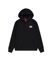 Hoodie Alpha Industries "Camo Sleeve Hoodie", Herren, Gr. M, schwarz, Obermaterial: 80% Baumwolle, 20% Polyester, regular fit, Sweatshirts Hoodie