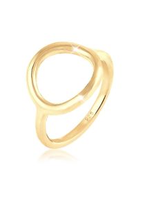 Silberring Elli "Ring Kreis Rund Geo Statement 925 Silber" Gr. 58, gold, Fingerringe, Damen, 58, Silber 925 (Sterlingsilber), Silberring