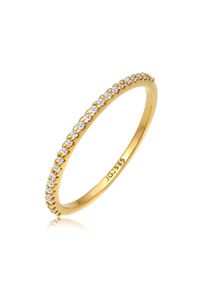Diamantring Elli DIAMONDS "Ring Memoire Diamanten Brillantschliff (0.125 ct) 585 Gelbgold" Gr. 58, gold, Fingerringe, Damen, 58, Gelbgold 585, Diamantring