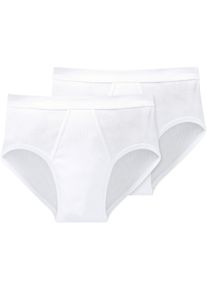 Slip Schiesser "Essentials", Herren, Gr. 7, wei&szlig; (100, wei&szlig;), Doppelripp, Obermaterial: 100% Baumwolle, unifarben, eng, Unterhosen Slip, mit komfortablem Softbund